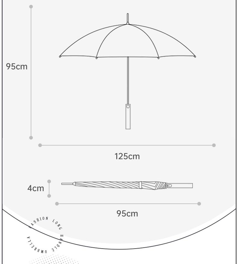 Mido Carbon Fiber Pattern Business Umbrella Large Men's Business Long Handle Umbrella Double Windproof Straight Pole Umbrella