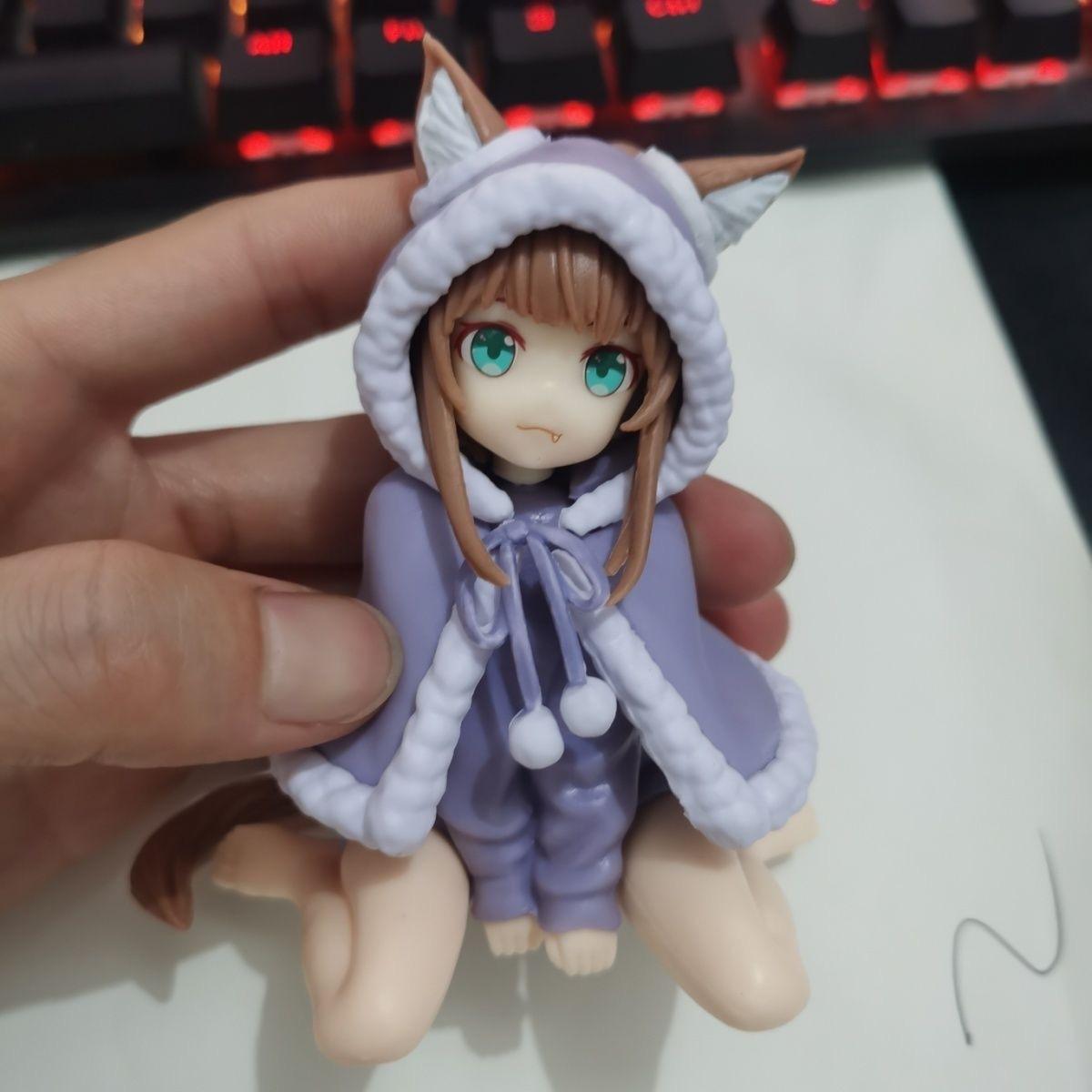 

Мила фігурка на тему дівчини-кішки - колекційна іграшка аніме-персонажа, дитяча лялька, подарунок, 11 см білий