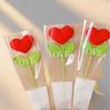 1pcs Red Heart Shaped Knitted Flower Knit Plant Valentine's Day Mothers Day Gift Crochet Flower Bouquet Home Decor Handmade