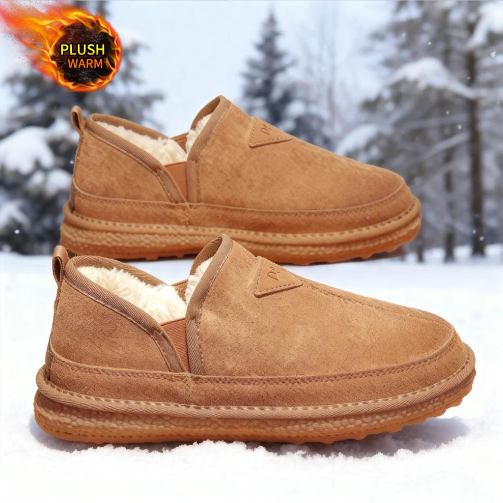 Outdoor Square Headed Men's Casual Shoes Man Walking Shoes Leather Men Punching Loafers Handmade Flats Slip-On Mens Mocasines