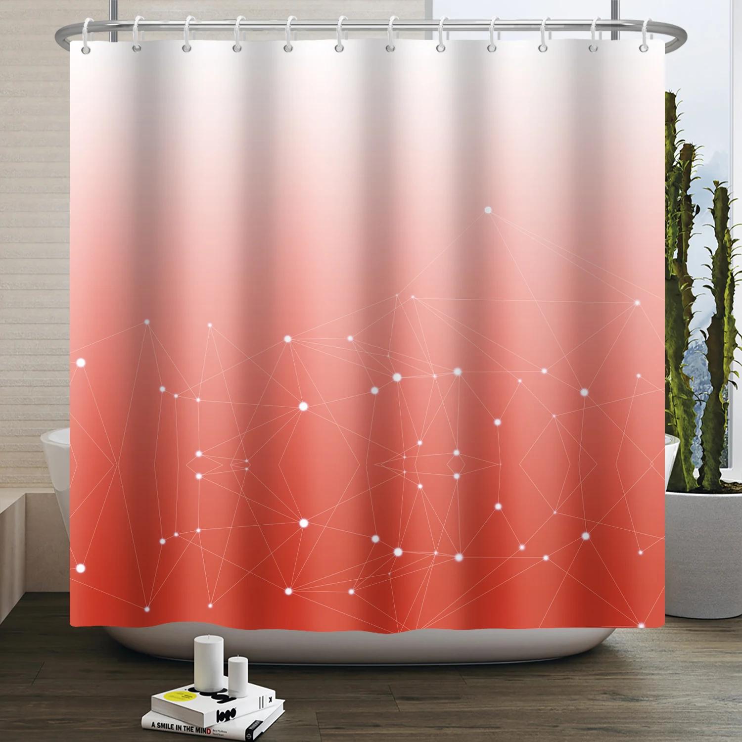 Effen Kleur Ombre Douchegordijn voor Badkamer Verloop Textuur Modern Abstract Elegant Chic Waterdicht Douchegordijn Met Haak W120xH180cm