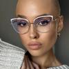 Fashion Metal Frames Cat Eye Anti Blue Light Glasses Women Optical Eyeglasses Frame Computer Reading Eyewears