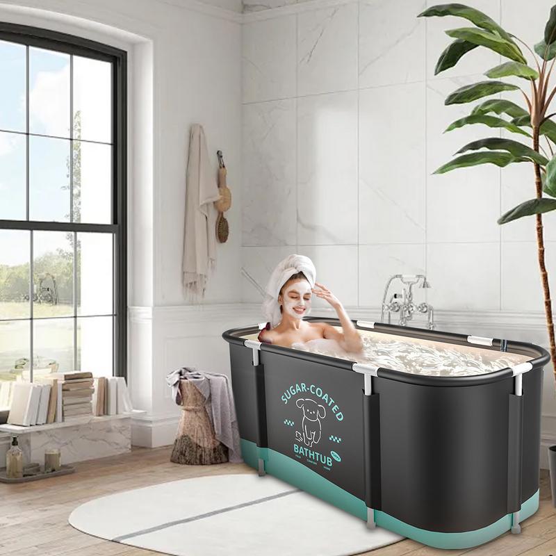 Folding Bathtub Large Adult Tub Portable Bathtub Folding Bath Bucket Thicken Shower Barrel Baby Swimming Pool Bathroom SPA Tub
