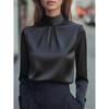 Women's Dressy Blouse Plain Elegant Daily Stylish High Neck Regular Tops