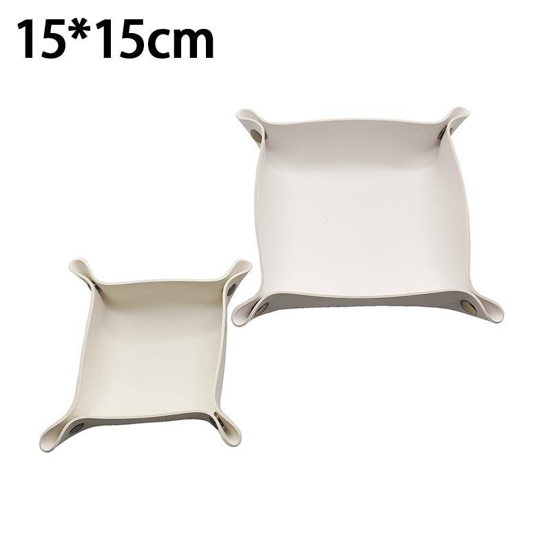 Square Pu Leather Storage Box, Nordic Style Desktop Storage Tray