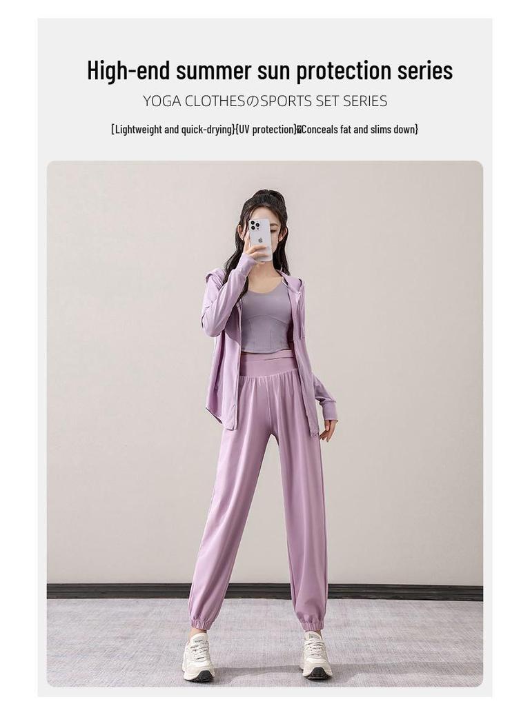 Dámský rychleschnoucí oblek z ledového hedvábí s ochranou proti slunci pro venkovní fitness aktivity