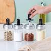 LISM 4-Piece Glass Seasoning Jar and Oil Bottle Set