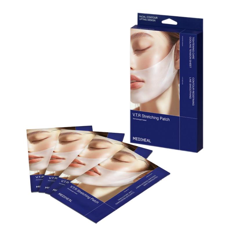 Mediheal VTR Stretching Patch (4pcs) – Jawline Lifting & Contouring Patch for Firm Facial Line, 23ml × 4
