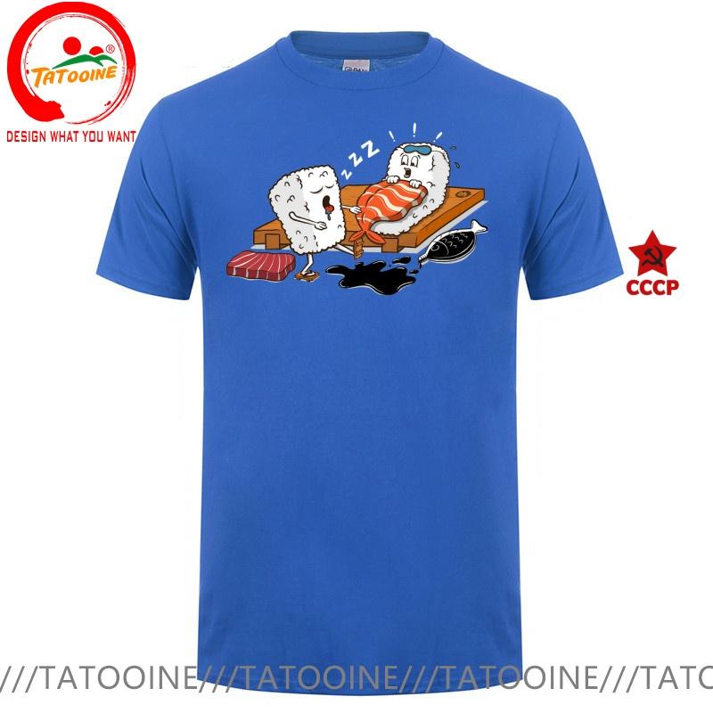 Funny Design Sleepwalking Sushi Sred Doublet Unisex Fashion Trendy Casual Clothing Stylish Tops Tee Shirt Leisure Tshirt Unisexs