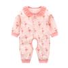 Pure Cotton Open Crotch Romper for Baby Girls (0-3 Years) - Spring/Autumn Style, Size 100