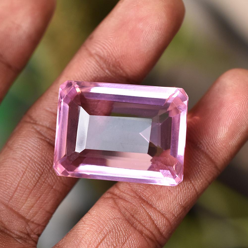 30x22mm CERTIFIED Emerald Cut NATURAL Pink Topaz Loose Gemstone For Collectors