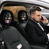 2pcs Funny Cartoon Car Headrest Covers, Front Seat Protector For Men Women, Halloween Christmas Gift For Drivers car accessories