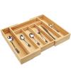 Cutlery and jewelry organizer insert for kitchen drawer, bamboo container
