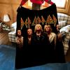 Coperta a Quadri Throw Music D-Def L-Leppard Adatta per Divani Letti Uffici Viaggi, Sedie da Campeggio
