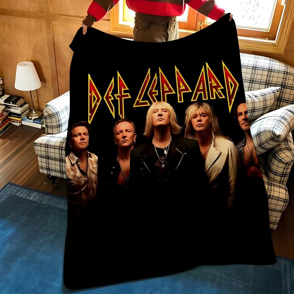 Coperta a Quadri Throw Music D-Def L-Leppard Adatta per Divani Letti Uffici Viaggi, Sedie da Campeggio