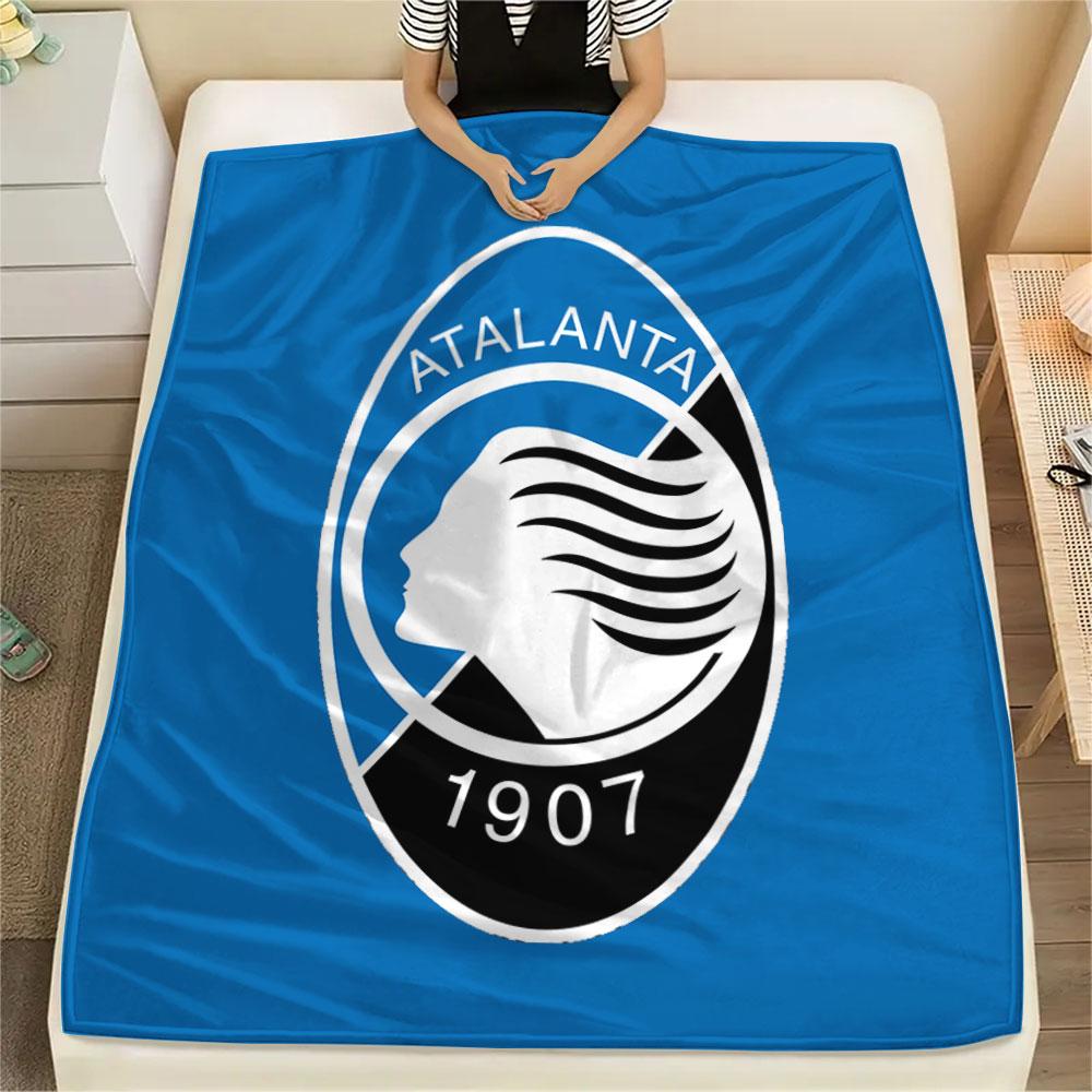 Coperta in Flanella Stampata Atalanta BC, morbido plaid per camera da letto e divano, lavabile, merchandising per tifosi di calcio, ottimo regalo.