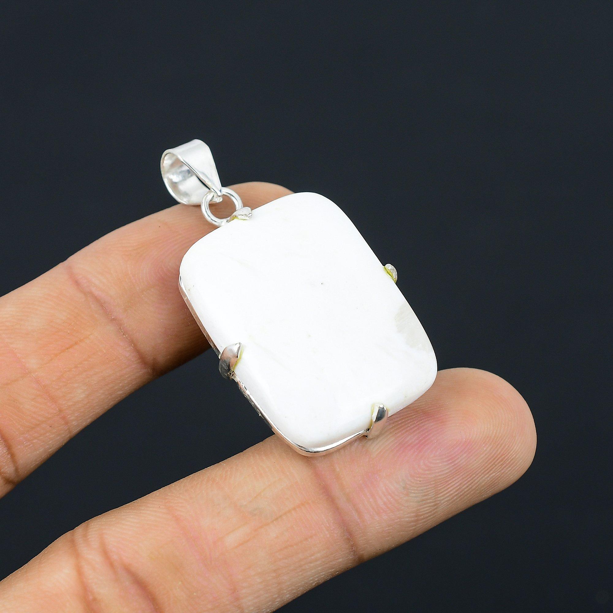 

Scolecite Stone 925 Sterling Silver Crown Chakra Ethnic Unique Daughter Pendant