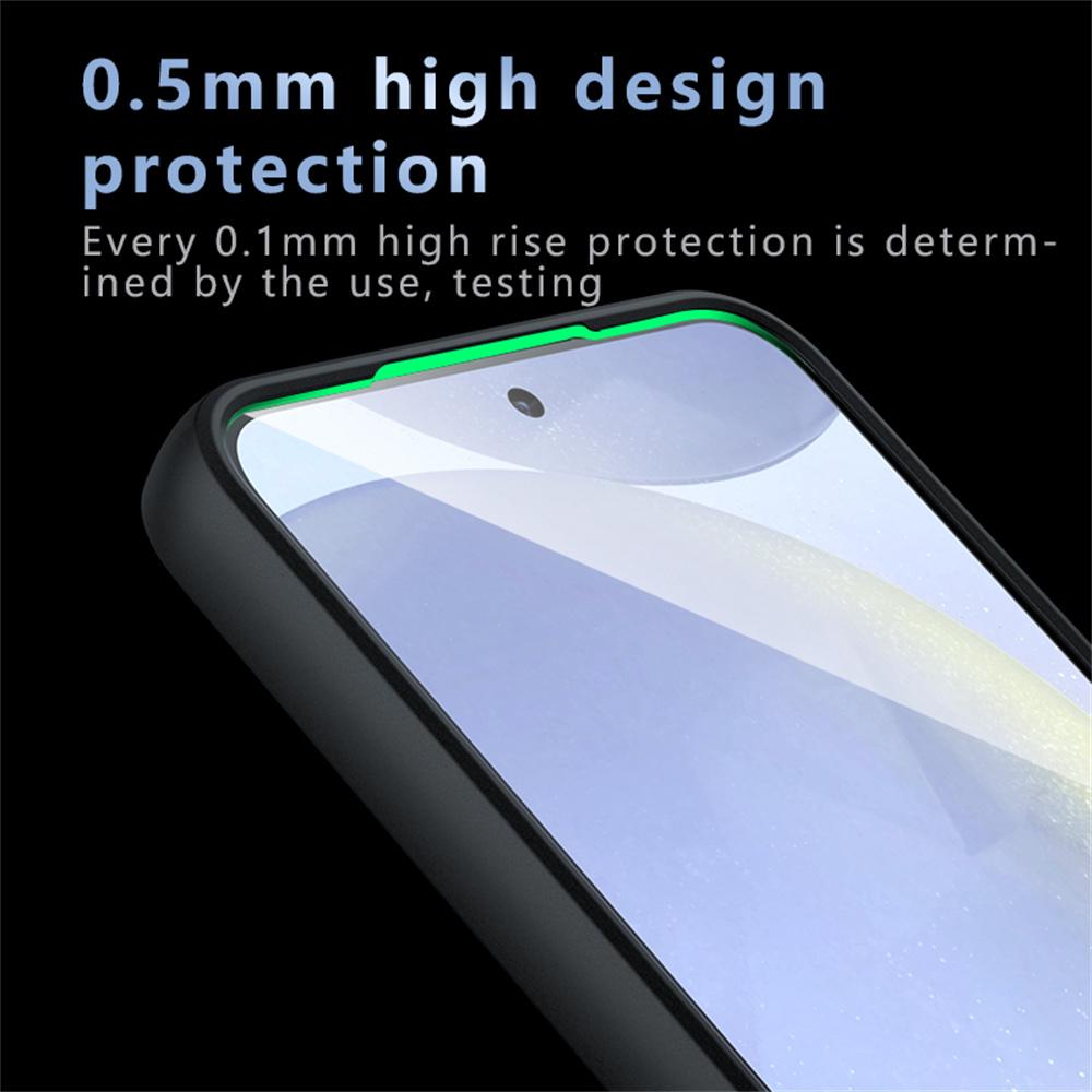 For Samsung Galaxy S24 FE Case Skin-Touch TPU+PC Matte Phone Shell,Transparent Black