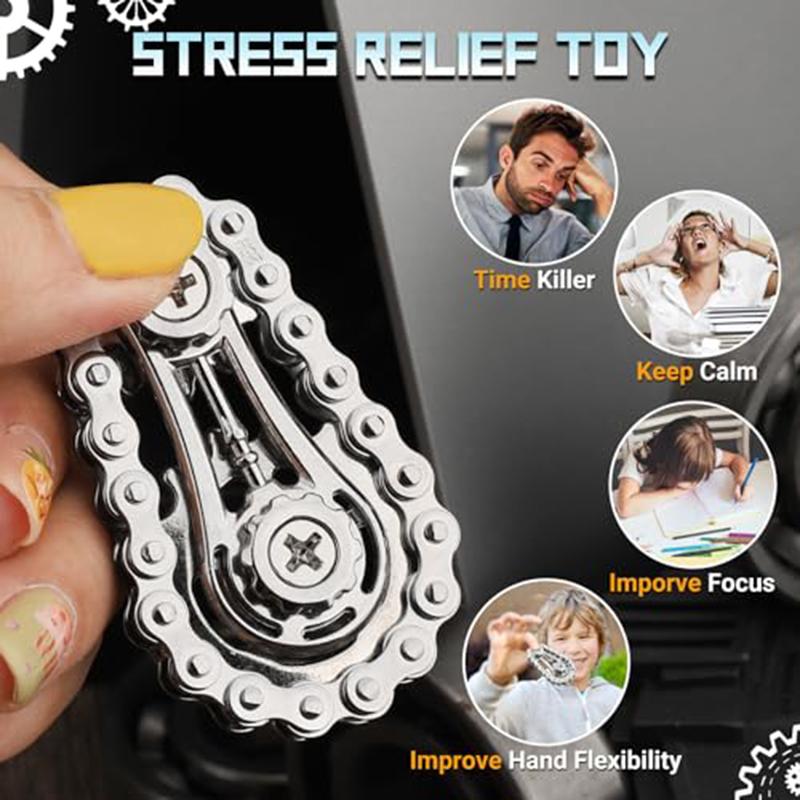 Sprockets Flywheel Fingertip Gyro Fidget Spinner Antistress Anxiety Metal Bike Chains EDC Spinner Fidget Toys For Adult Kids