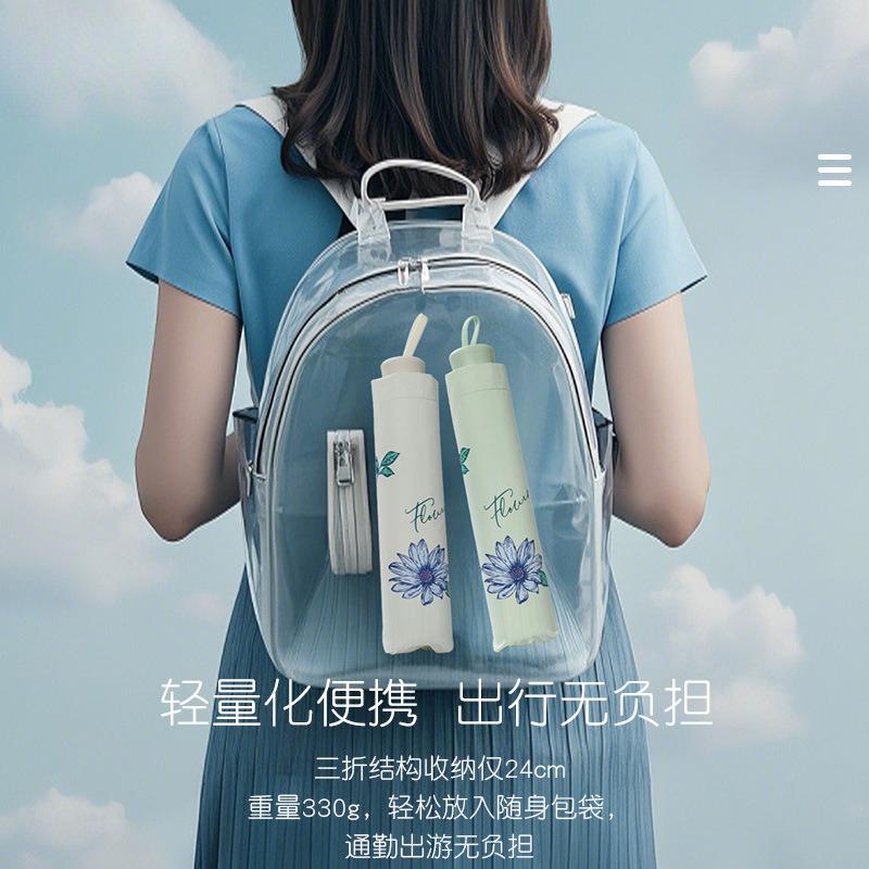 Sunscreen and UV resistant umbrella, suitable for both sunny and rainy weather, compact and portable folding sunshade for girls