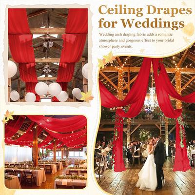1 pezzo di Tende Bianche Trasparenti in Chiffon per Arco Nuziale - Perfette per Decorazioni Cerimonia Ricevimento Regali di San Valentino Forniture per Feste