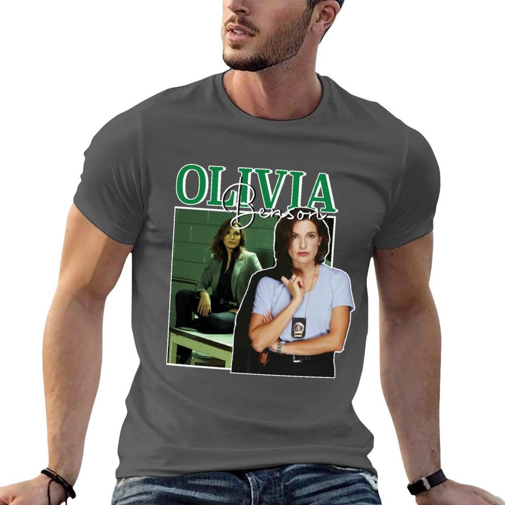 Olivia Benson Vintage Sticker Tshirt Breathable Mesh Panel Tshirt