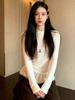 Women's Lace-Trim Long Sleeve Korean-Style Sweet & Spicy T-Shirt: Slim-Fit Autumn/Winter Base Layer Top