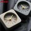 Minimalist Concrete Desk Clock: Modern Decorative Table Clock with Copper Accents