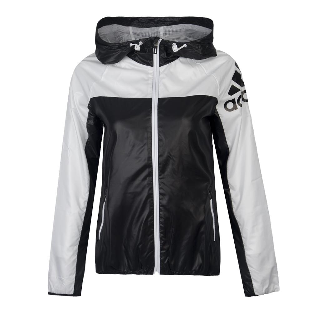 adidas Women s Colorblock Woven Hooded Jacket AY4046 XS