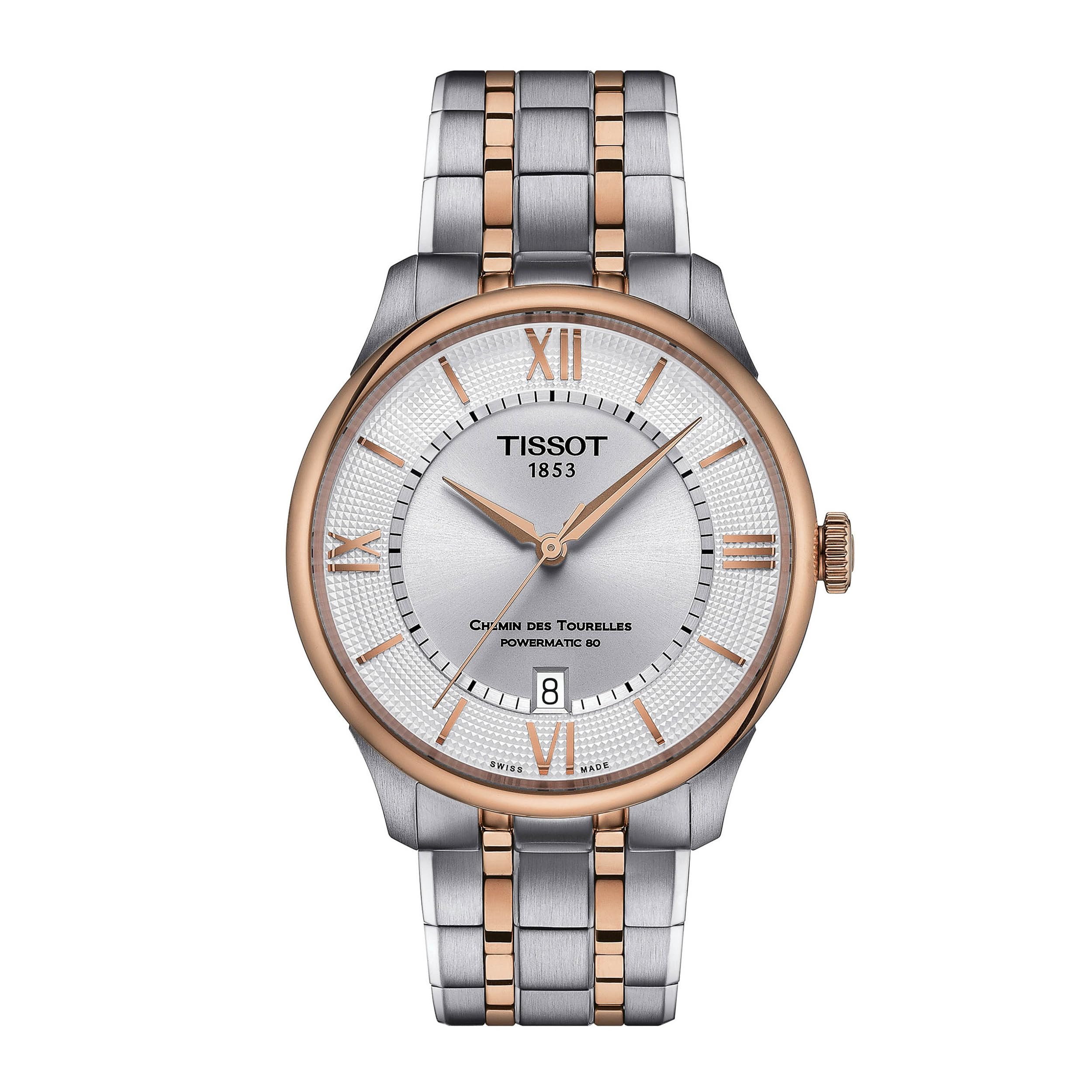 

Tissot Men s Chemin des Tourelles Powermatic 80 Watch, 39 mm, White Dial, Bracelet, T1398072203800 [Official Import]