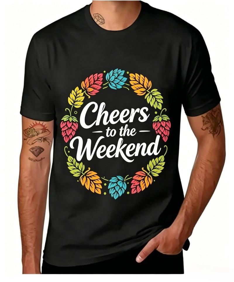 Summer Casual Beer Tshirt Print Unisex Short Sleeve Round Neck Unisex Unisex Holiday Tops
