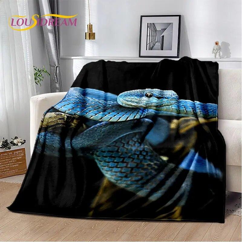 Gothic Horrible Snake Serpent Soft Plush Blanket,Flannel Blanket Throw Blanket for Living Room Bedroom Bed Sofa Picnic Cover Kid