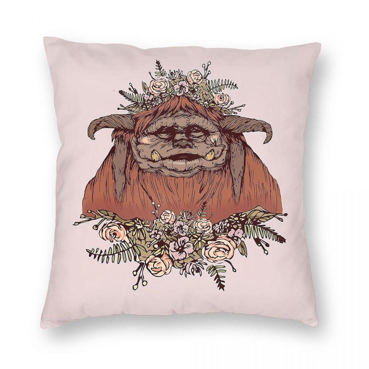 Labyrinth Flower Crown Ludo Pillowcase Polyester Linen Velvet Pattern Zip Decor Pillow Case Room Cushion Cover Peach skin 18*18(CM)-1Pcs