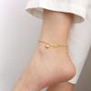 Smiley Face 18K Gold Plated Anklet - Fashionable Titanium Steel Beach Accessory