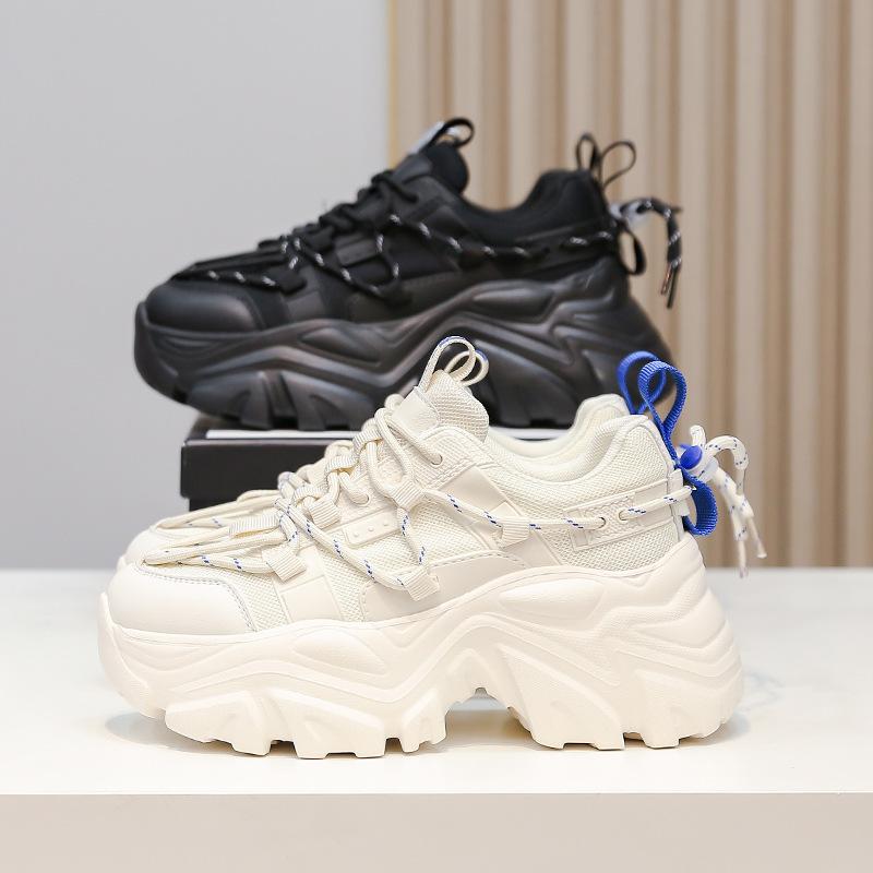 2025 summer new thick-soled heightening dad shoes women's casual women's shoes show feet small sports shoes women's classic little white shoes