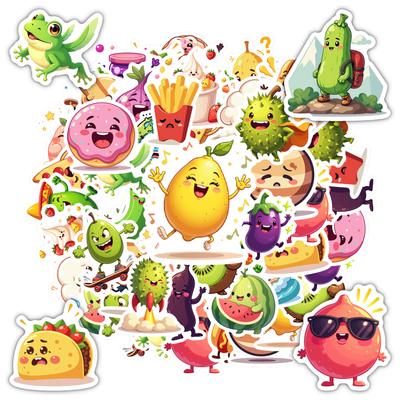 Cartoon Cute Characters Decals Playful Fruit Teacher Reward Stickers Funny Stickers For Fridge Suitcase