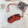 PU Leather Sunglasses Pouch with Lanyard Hanging Sunglasses SunGlasses Holder  Eyewear Accessories