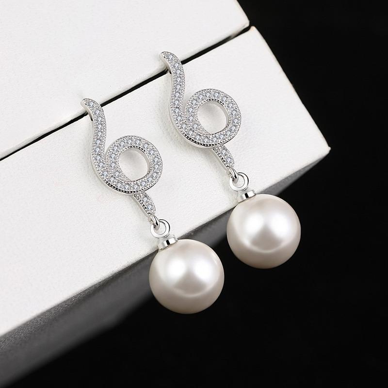 Lindon Ohrringe aus Zirkon-Kupferlegierung, Tropfenohrringe für Frauen, Hochzeit, Party, Geschenke