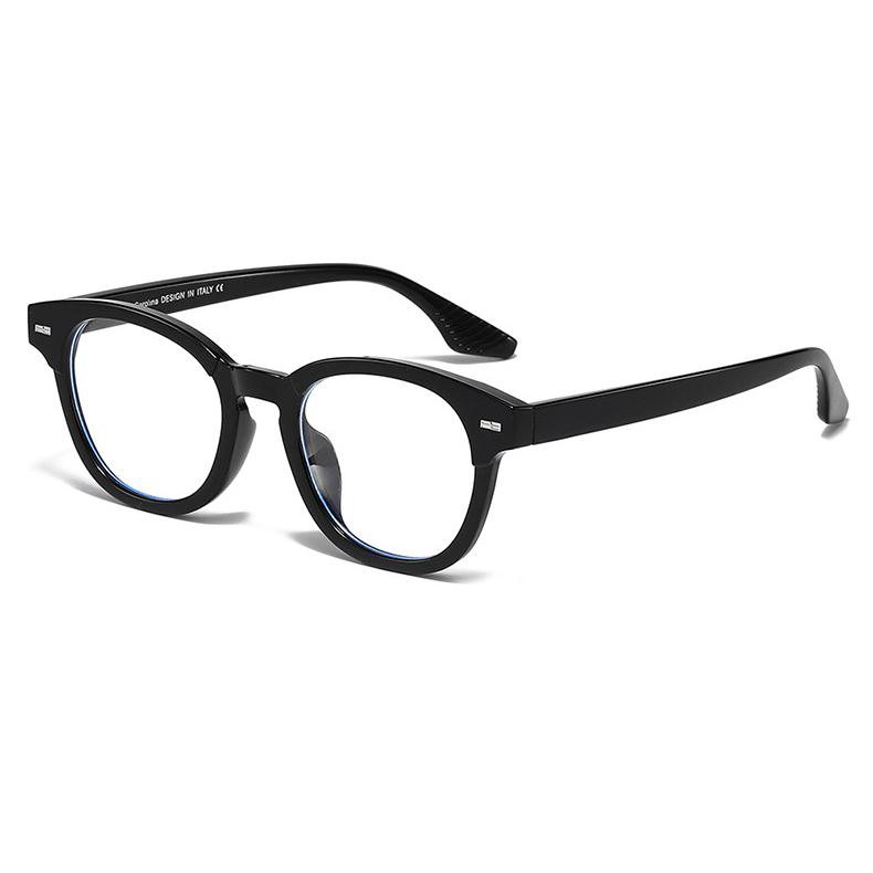 New Luxury Rivet Elliptical Frame Myopia Glasses Prescription Nearsight Anti Blue Light Men Eyewear
