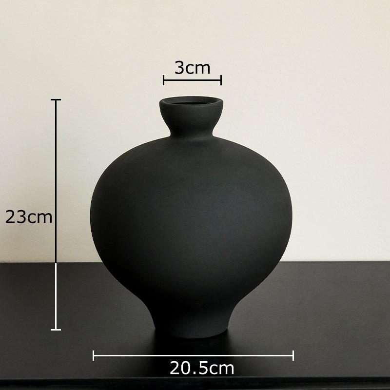 

Creative Big Belly Ceramic Vase Minimalist Plant Pots Table Decoration Flowers Arrangement Floral Vases Room Aesthetic Decor чорний