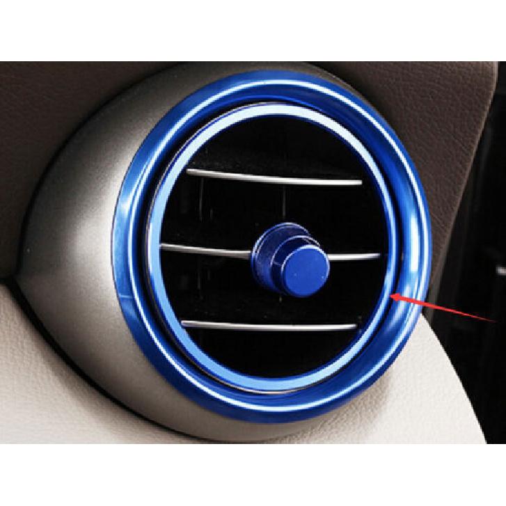 For Benz X253 GLC 2016- Console Air Outlet Aluminum Blue Vent Ring Trim 7PCS