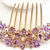 Pieptene de Păr Non-alunecare cu 7 Dinți Stil Coreean cu Strassuri Floare Decupată Ornament Colorat pentru Păr Accesorii Păr