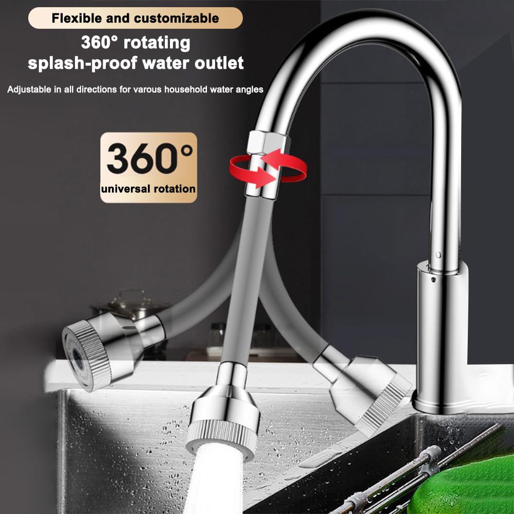 Rotating Faucet Extender with Three Water Flow Modes for Kitchen Use Flexible Splash Guard and Easy Installation