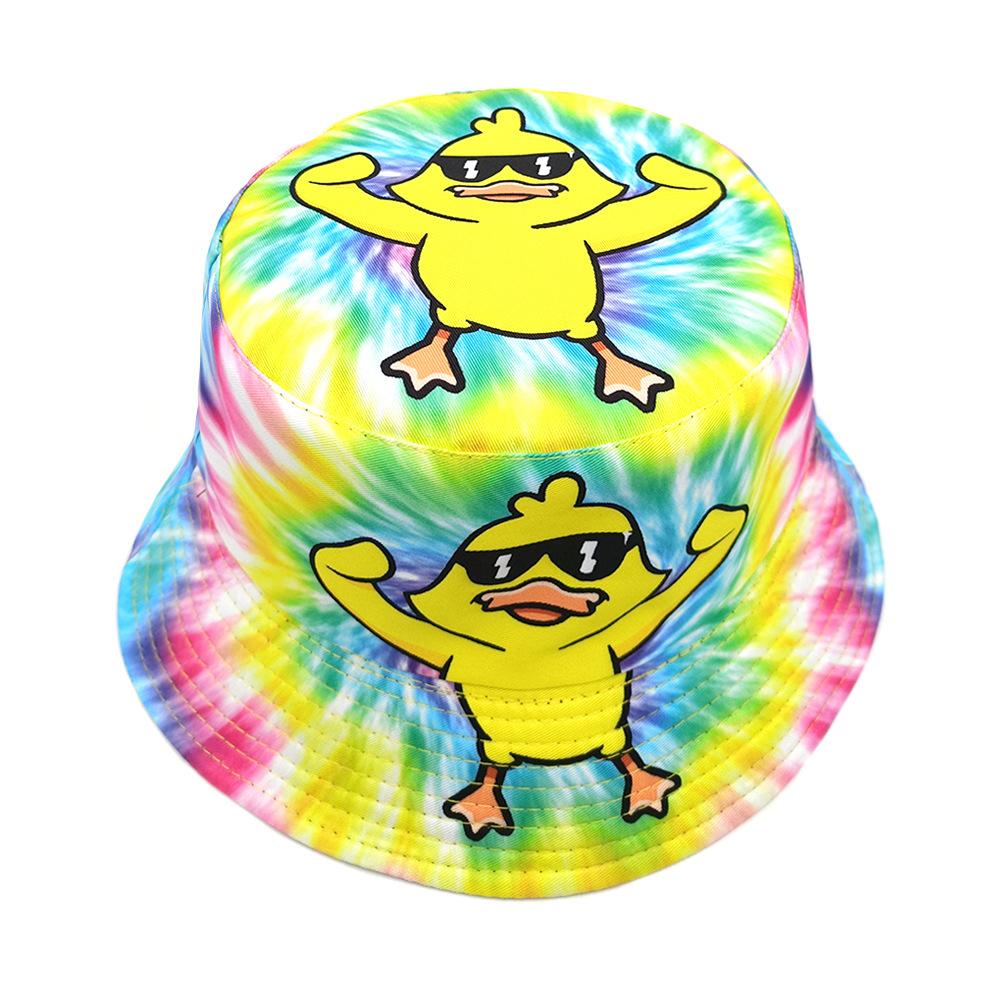 Funny Cartoon Duck Print Bucket Hat for Women Men Summer Outdoor Travel Sunscreen Fisherman Hats Fashion Decorate Panama Hip Hop
