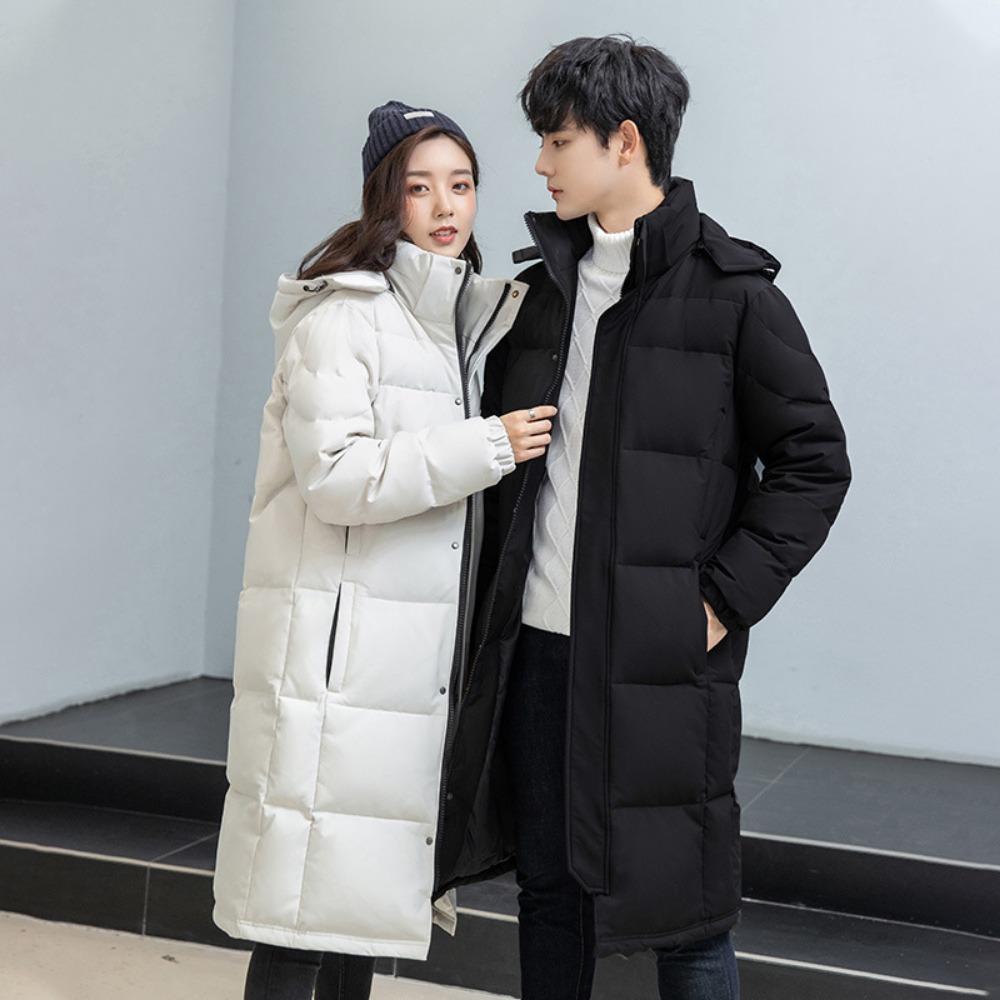 New Chinese long knee couple down jacket thickened fashion trend