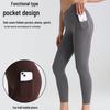 Högmidjade Yoga-byxor med Stusslyft och Sidfickor - Stretchiga Träningsleggings för Kvinnor