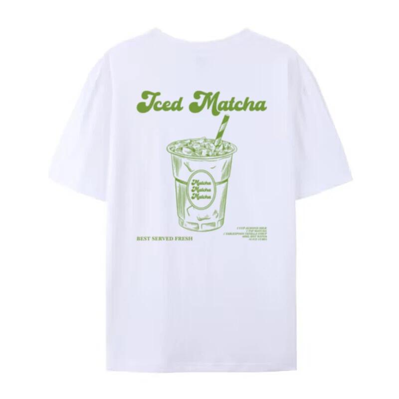 Retro Aesthetic Iced Matcha TShirts Cute Matcha Lover T Shirt Women Summer Oversized Streetwear Graphic Tees Unisex Clothing S
