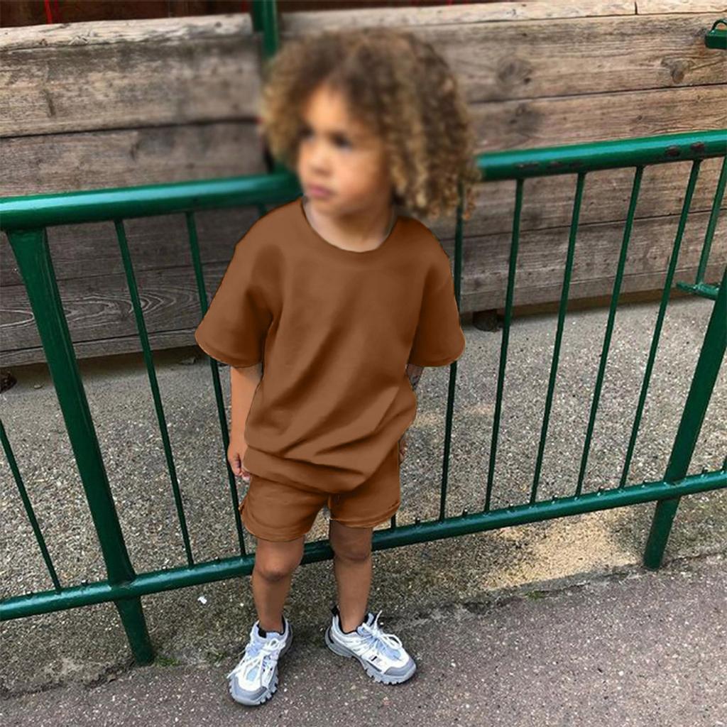 Kid Patriotic Outfit - Short Sleeve & Shorts 2-Piece Set For Boy And Girl