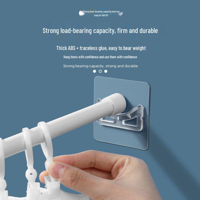 Seamless Telescopic Curtain Rod with Strong Hook Fixing for Bathroom and Kitchen