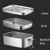 304 Stainless Steel Bento Lunch Box for Kids Adults Portable Double Layer Sealed Food Storage Containers for Work Picnic Tablewa